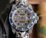 Punk style- Copy Rolex Submariner Diamond Iced Out Dial Steel Strap Citizen 8215 Watches